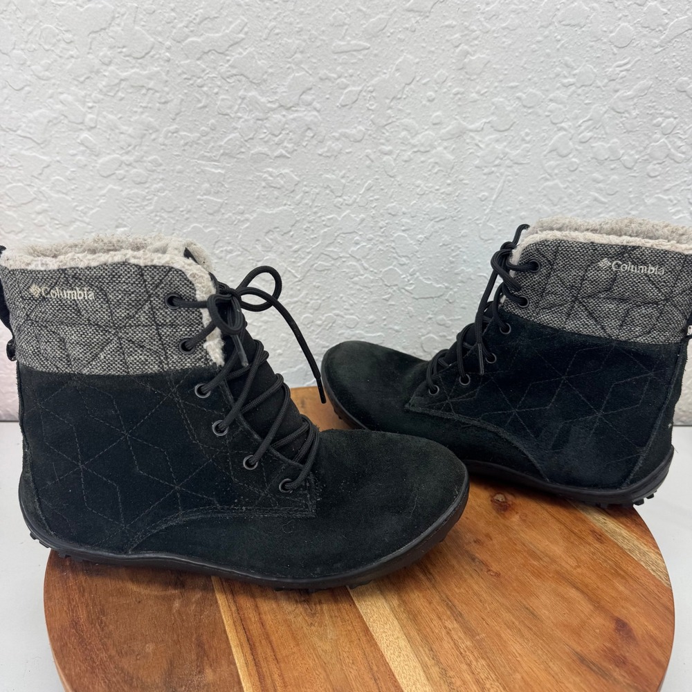 Columbia Womens Waterproof Suede Winter Boots Faux Fur Lined Lace Up‎ Size 7.5 - Picture 6 of 8